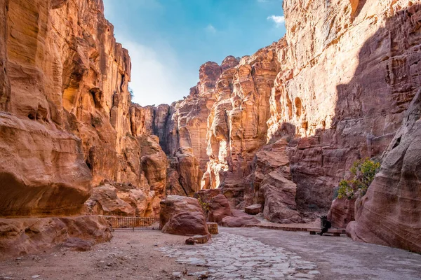 Siqen Huvudingången Till Den Antika Staden Petra Södra Jordanien — Stockfoto
