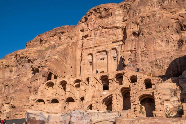 Ruinerna Den Antika Staden Petra Jordanien Solig Dag Petra Viktig — Stockfoto