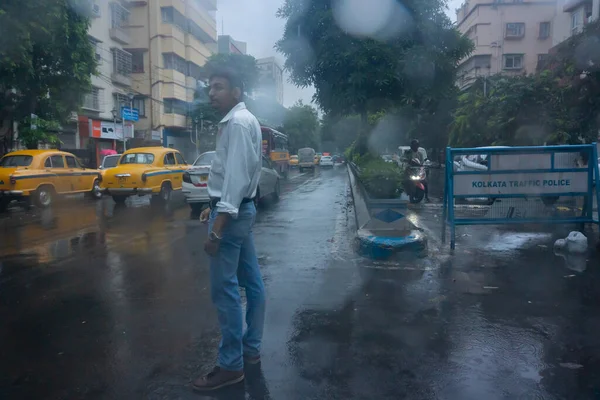 Kolkata West Bengalen India September 2019 Beeld Geschoten Door Regendruppels — Stockfoto