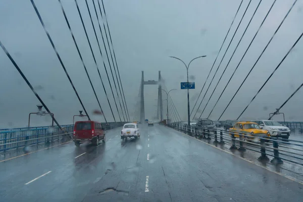 Howrah West Bengal India Agosto 2019 Imagen Tomada Través Gotas — Foto de Stock