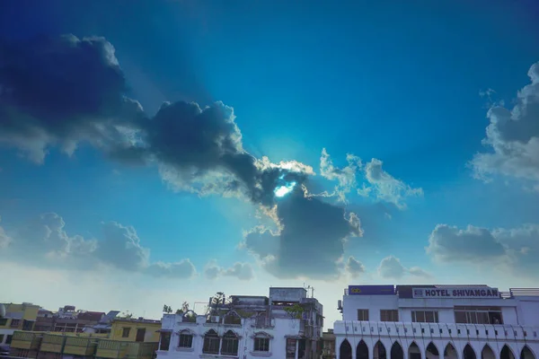 Kolkata West Bengal India 2019 Kolkata Cityscape 건축물 구름을 하늘을 — 스톡 사진