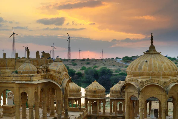 Bada Bagh Lub Barabagh Czyli Wielki Ogród Kompleks Ogrodowy Jaisalmer — Zdjęcie stockowe