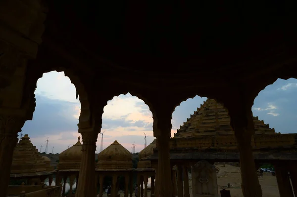 Silhueta Bada Bagh Barabagh Significa Big Garden Complexo Jardins Jaisalmer — Fotografia de Stock