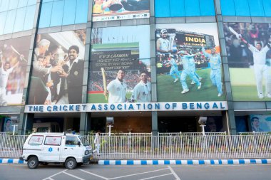 Kolkata, West Bengal, India - 12th January 2020 : Front view of The Eden Gradens, office of the CAB or Cricket Association of Bengal. World famous cricket stadium of Kolkata.