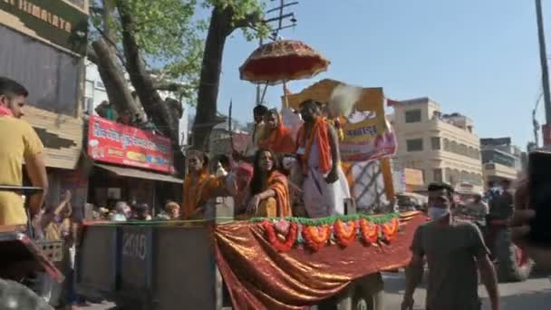 Haridwar Uttarakhand Indien April 2021 Hinduiska Transsexuella Anhängare Väg Mot — Stockvideo