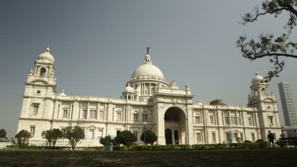 Video Zeitraffer Des Victoria Memorial Einem Großen Marmorgebäude Zentral Kalkutta — Stockvideo