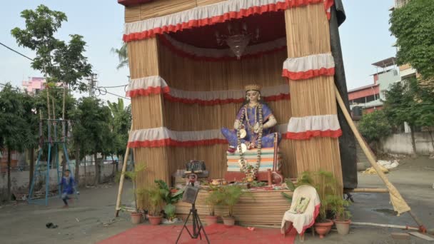 Howrah Bengala Occidental India Febrero 2022 Saraswati Puja Ídolo Diosa — Vídeo de stock