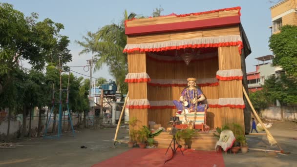 Howrah Westbengalen Indien Februar 2022 Götzenbild Der Göttin Saraswati Die — Stockvideo