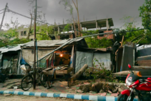 Zamazany Obraz Howrah Zachodni Bengal Indie Super Cyklon Amphan Wykorzenił — Zdjęcie stockowe