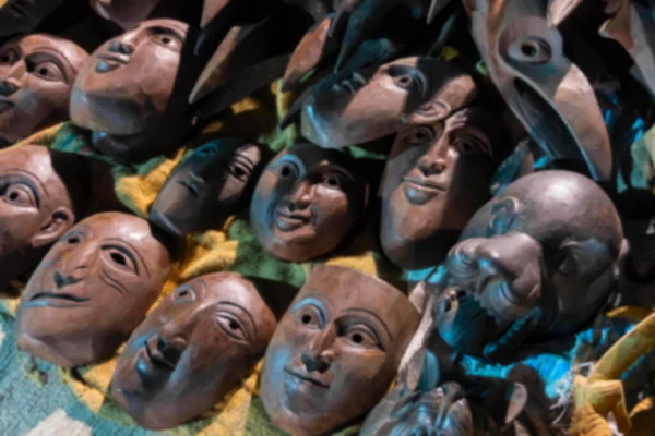 Unscharfes Bild Von Kalkutta Westbengalen Indien Masken Aus Braunem Ton — Stockfoto
