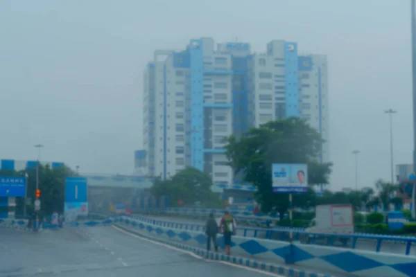 Blurred Image Howrah West Bengal India Shot Raindrops Falling Car — Stock Photo, Image