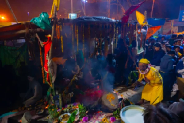 Kolkata Nın Bulanık Görüntüsü Batı Bengal Hindistan Hindu Hindu Sadhus — Stok fotoğraf