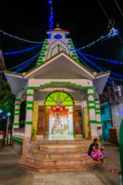 Zamazany Obraz Howrah Zachodni Bengal Indie Oświetlona Świątynia Pana Shivy — Zdjęcie stockowe