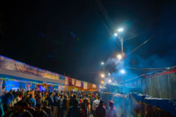 Imagem Turva Calcutá Bengala Ocidental Índia Devotos Caminhando Campo Trânsito — Fotografia de Stock