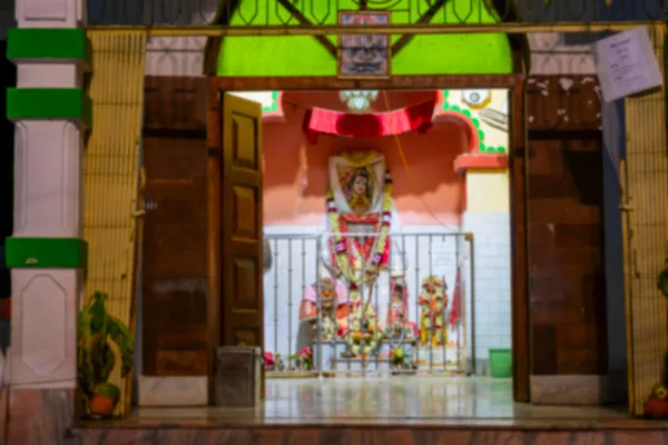 Wazig Beeld Van Howrah West Bengalen India Goed Verlichte Tempel — Stockfoto