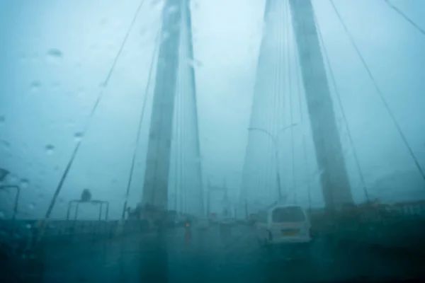 Размытое Изображение Моста Видьясагар Сету Через Реку Ганг Известного Мост — стоковое фото