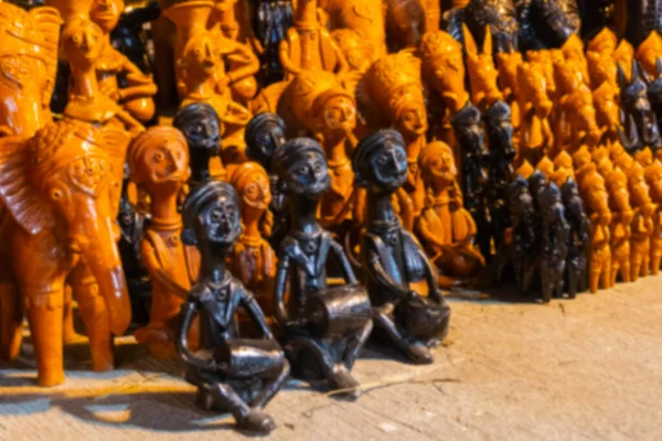 Розмитий Образ Відомих Ляльок Терракотта Зроблених Бішнупурі Банкура Західна Бенгал — стокове фото