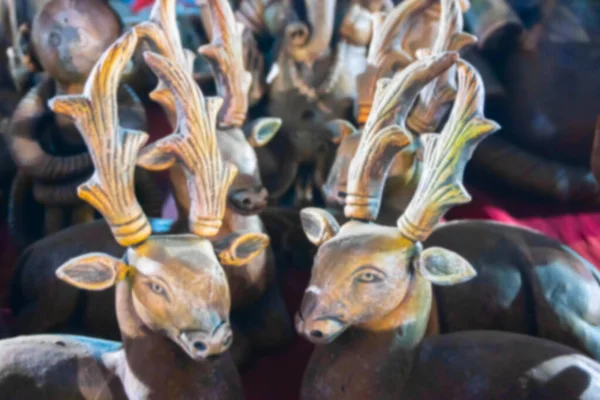 Размытое Изображение Калькутты Западная Бенгалия Индия Олени Терракотовые Куклы Животных — стоковое фото
