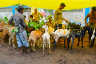 Kolkata 'nın bulanık görüntüsü, Batı Bengal, Hindistan. 