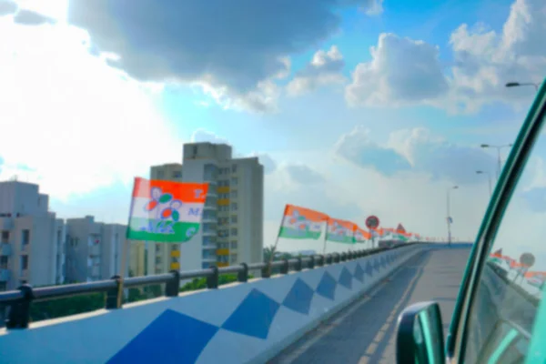 Розмите Зображення Колкати Західний Бенгал Індія Kolkata Cityscape Trinamool Congress — стокове фото