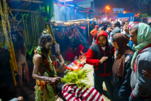 Kolkata Nın Bulanık Görüntüsü Batı Bengal Hindistan Hindu Sadhu Gangasagar — Stok fotoğraf