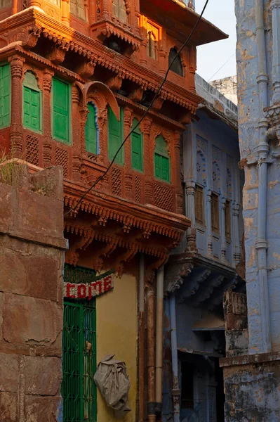 Jodhpur Rajasthan Indie Října 2019 Tradiční Barevné Domy Pomeranč Symbolický — Stock fotografie