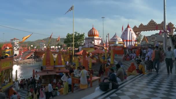 Haridwar Uttarakhand Indie Dubna 2021 Hinduističtí Oddaní Chrámy Har Pauri — Stock video