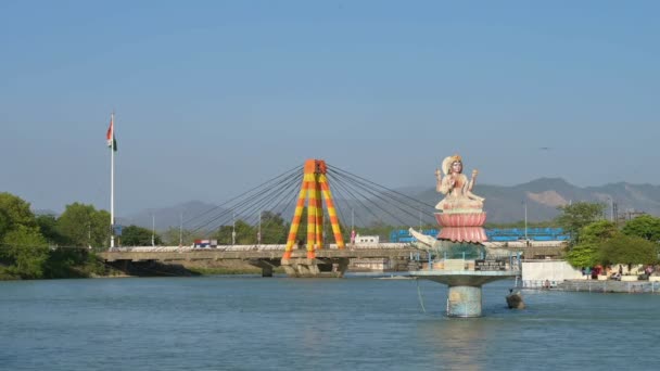 Haridwar Uttarakhand India 10Th April 2021 View Haridwar Bridge River — Stock Video