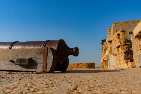 Jaisalmer Rajasthan Indien Oktober 2019 Enorm Cannon Används Tidigare För — Stockfoto