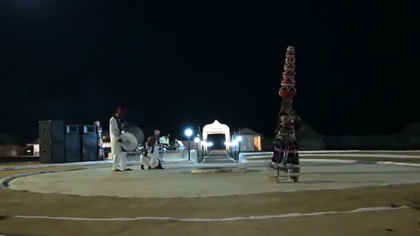 Thar Desert Rajasthan Índia Outubro 2019 Dançarina Dançando Bhavai Uma — Vídeo de Stock