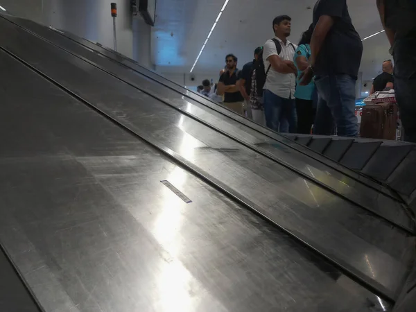 Делі Індія Травня 2019 Закрийте Огляд Автоматичного Багажного Поясу Аеропорту — стокове фото