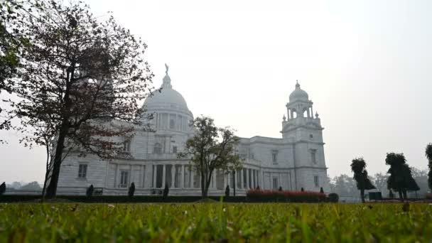 Stock Timelapse Video Victoria Memorial Large Marble Building Central Kolkata — Vídeos de Stock