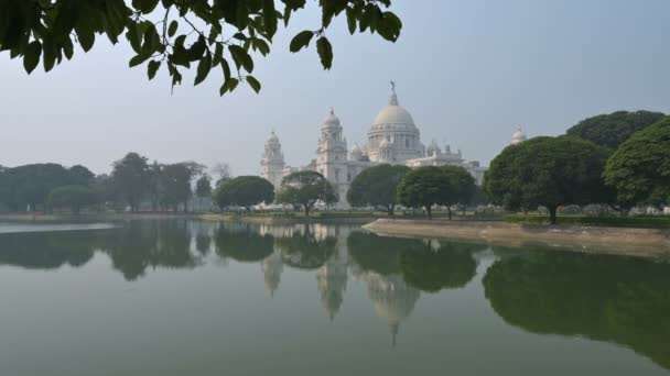 Stock Video Victoria Memorial Large Marble Building Central Kolkata Famous — Stock Video