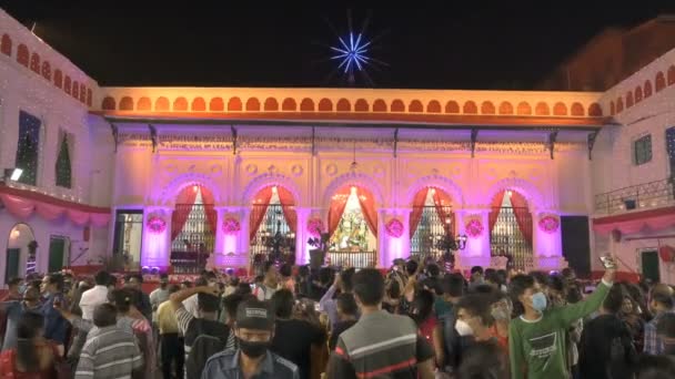 Kalkuta Zachodni Bengal Indie Października 2021 Udekorowany Pandal Durga Puja — Wideo stockowe