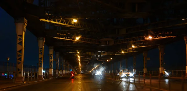Kolkata Bengala Occidental India Octubre 2020 Puente Howrah Por Noche —  Fotos de Stock