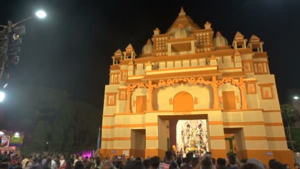 Kalkuta Zachodni Bengal Indie Października 2021 Durga Puja Unesco Niematerialne — Wideo stockowe