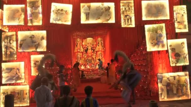 Kolkata West Bengal India 12Th October 2021 Durga Puja Unesco — Stok video
