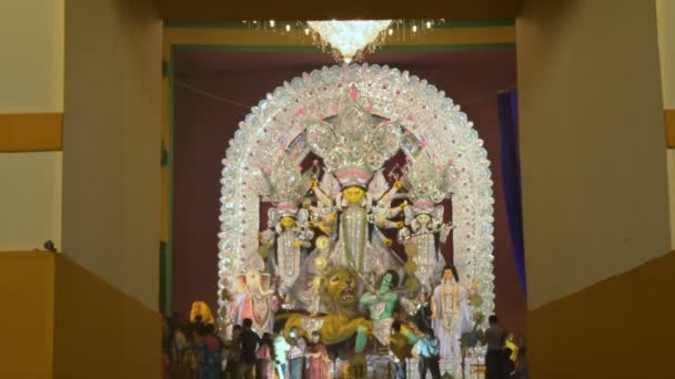 Kolkata Západní Bengálsko Indie Října 2021 Bagbazar Sarbojonin Durga Puja — Stock video