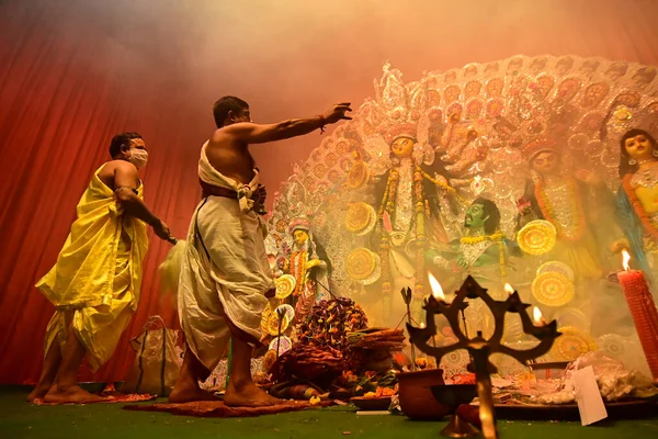 Howrah West Bengal India 13Th October 2021 Goddess Durga Being — Φωτογραφία Αρχείου