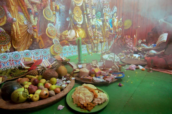 Howrah India October 15Th 2021 Holy Smoke Sandhi Puja Sacred — Stok fotoğraf