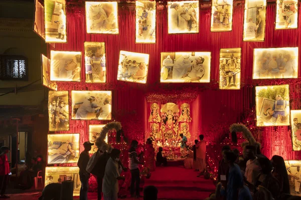 Kolkata Batı Bengal Hindistan Ekim 2021 Ahiritola Durga Puja Unesco — Stok fotoğraf