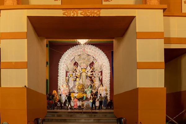 Kalkuta Zachodni Bengal Indie Października 2021 Bagbazar Durga Puja Unesco — Zdjęcie stockowe