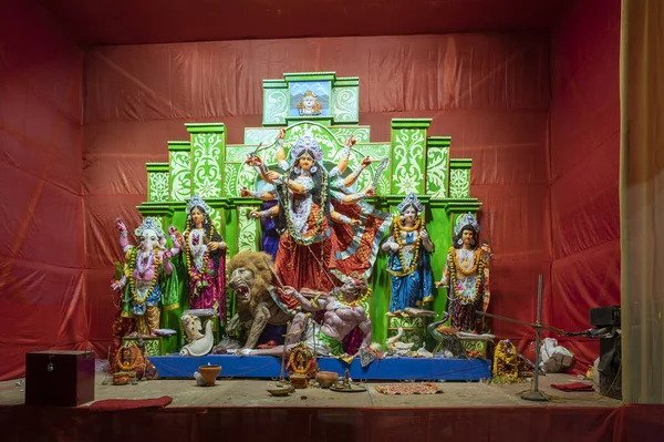 Kolkata West Bengal India 12Th October 2021 Decorated Durga Idol — Stok fotoğraf