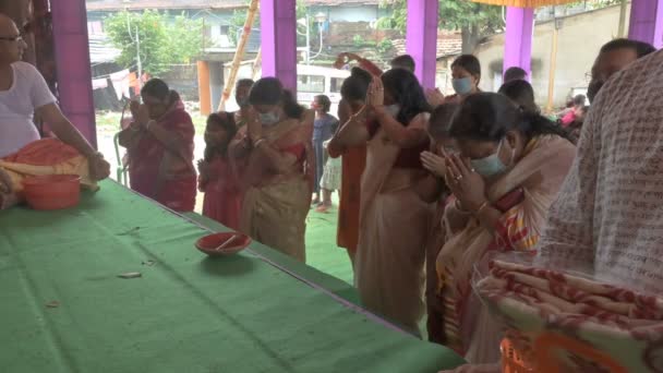 Howrah West Bengal India 14Th October 2021 Hindu Women Devotees — Vídeos de Stock