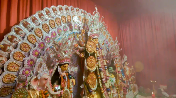 Howrah Indie Října 2021 Durga Idol Během Sandhi Puja Posvátné — Stock fotografie