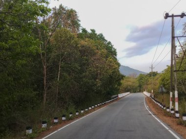 Hilly roads of Karnataka with no traffic, India.