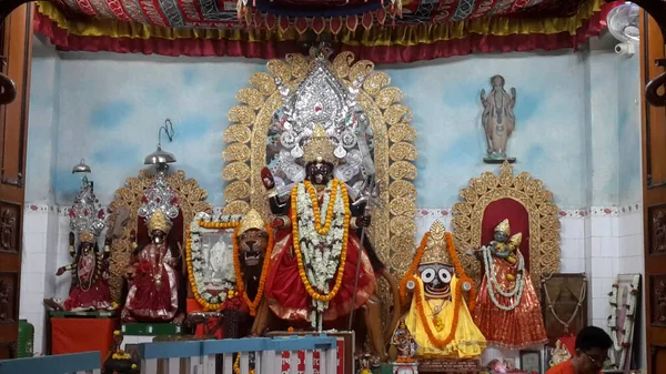 Bipattarini Bipottarini Bipodtarini Bipadtarini Hindu Goddess Idol Being Worshipped Kolkata — Stockfoto
