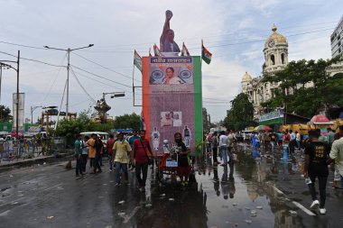 Kolkata, West Bengal, India - 21st July 2022 : All India Trinamool Congress Party, AITC or TMC, at Ekushe July, Shadid Dibas, Martyrs day rally. Tablo of CM Mamata Banerjee at Esplanade, Dharmatala.
