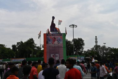 Kolkata, West Bengal, India - 21st July 2022 : All India Trinamool Congress Party, AITC or TMC, at Ekushe July, Shadid Dibas, Martyrs day rally. Tablo of CM Mamata Banerjee at Esplanade, Dharmatala.