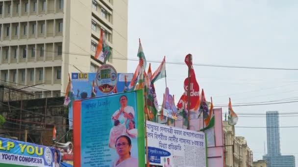 Καλκούτα Δυτική Βεγγάλη Ινδία Ιουλίου 2022 All India Trinamool Congress — Αρχείο Βίντεο